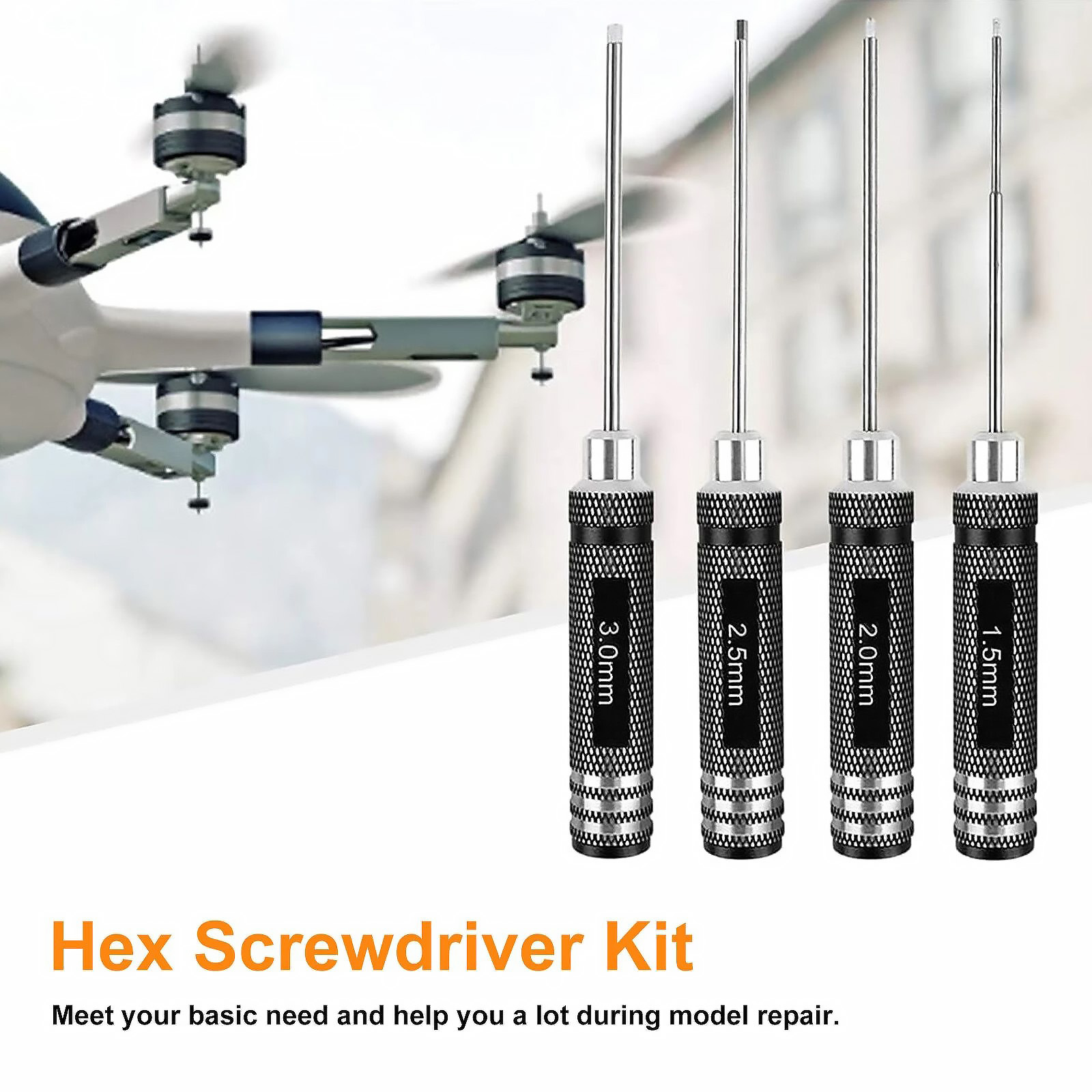 4個/ロット RCツール 六角ナットドライバーセット 1.5 - Rc Helicopter Tool Kit のレビューと価格