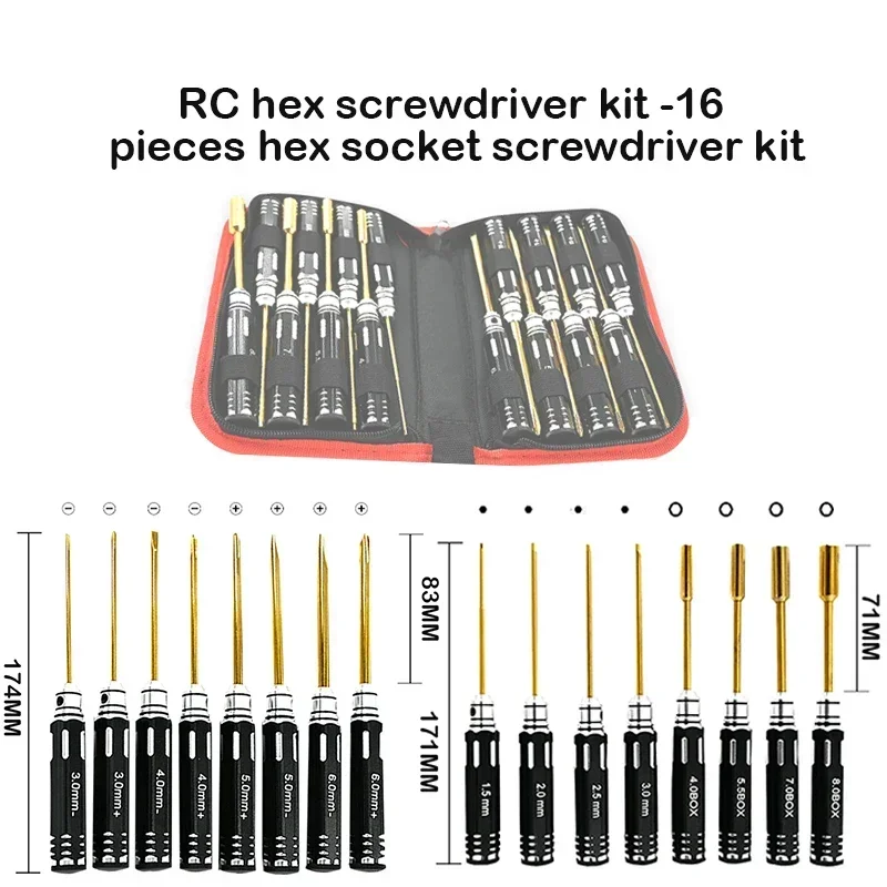 RC六角ドライバーセット - 16ピース六角アレンスクリュー - Rc Helicopter Tool Kit のレビューと価格